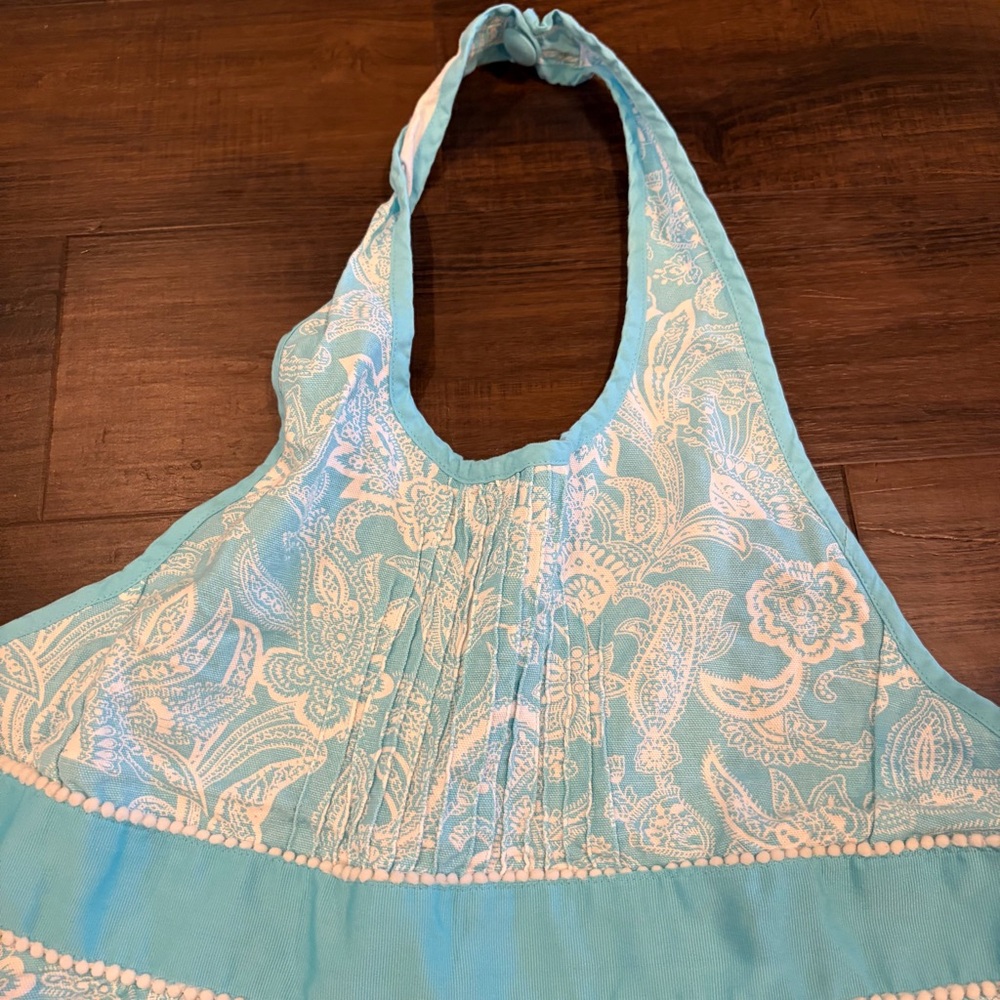 Simply En Vogue Blue Floral Print Kitchen Apron - Picture 3 of 7